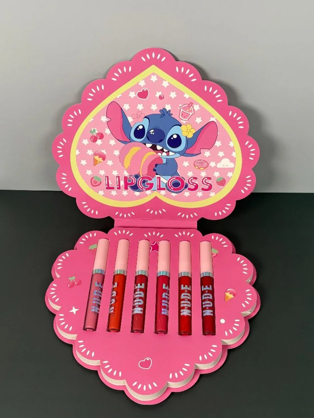 Stitch Lip Gloss 6-Piece Set – Pink Makeup Gift
